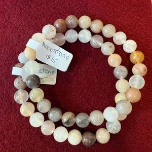 Moonstone beaded bracelet